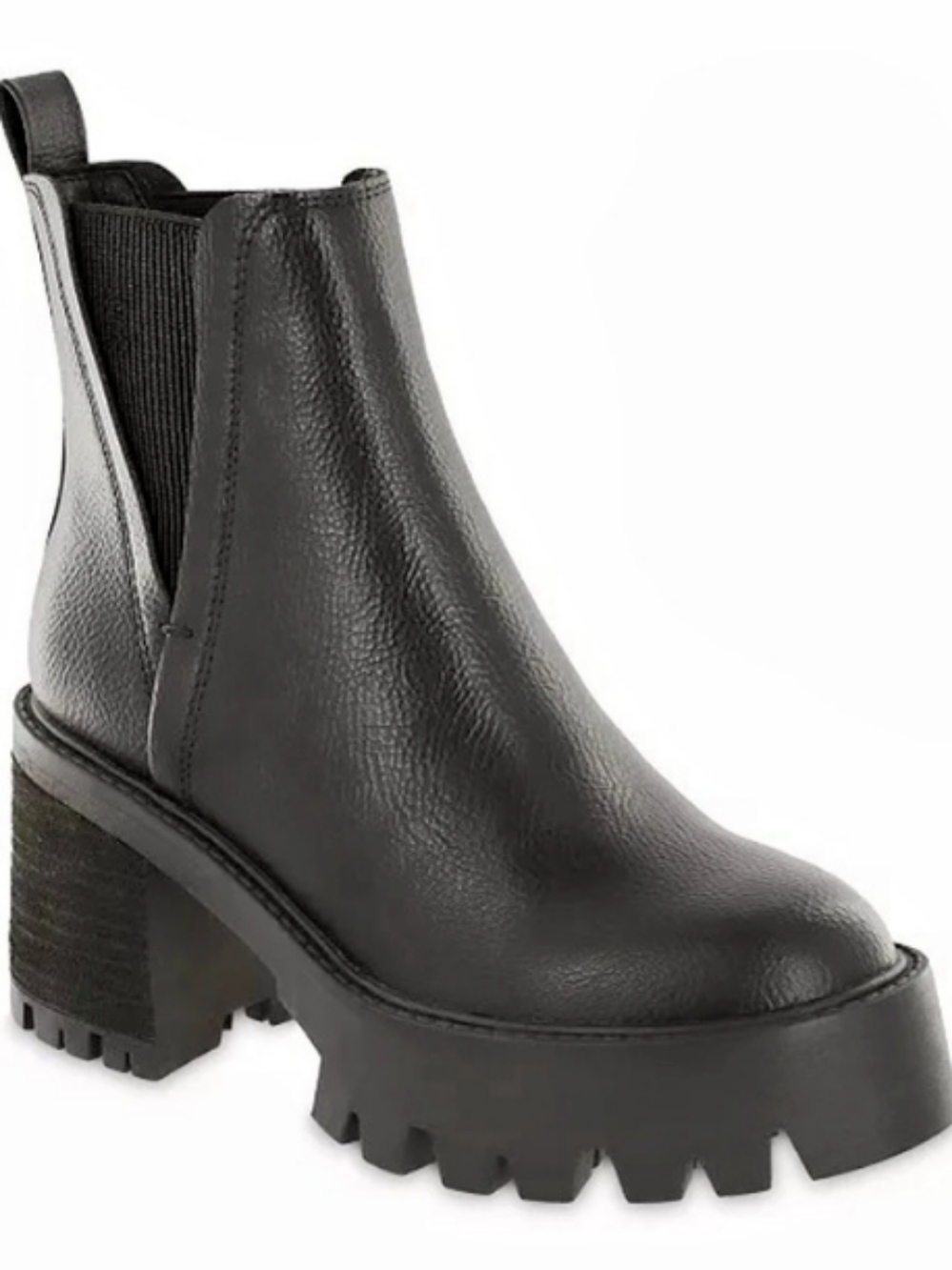 MIA Black Lug Sole Ankle Boots Size US 9M